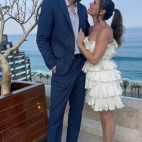 AMUR White Ruffle Mini Dress - Picture 12 of 13